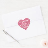 Roze Hart | De datumenvelopverzegeling opslaan Sticker (Envelop)