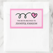 Roze hart Dit boek behoort tot de sticker (Tas)