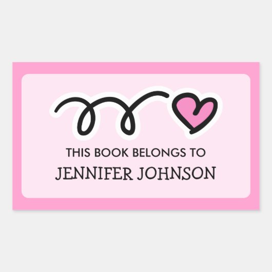 Roze hart Dit boek behoort tot de sticker (Voorkant)