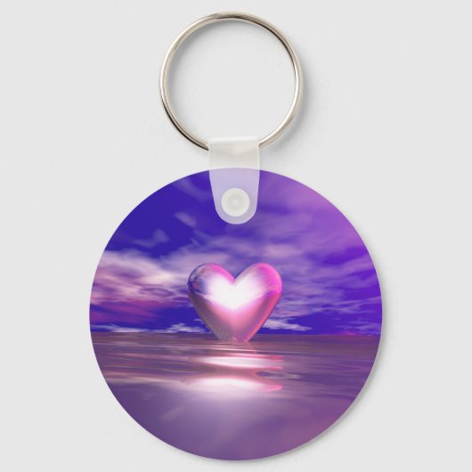 Roze hart drijvend sleutelhanger (Voorkant)