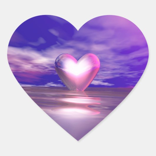 Roze hart drijvend sticker (Voorkant)