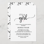 Roze hart | Eenvoudige zwarte kalligrafie Het is e Kaart (Voorkant / Achterkant)