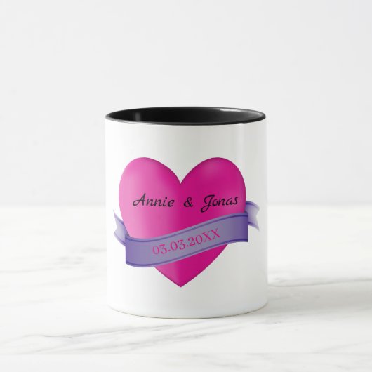 Roze Hart en Lint Mok (Midden)