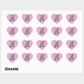 Roze Hart Engel Vleugels Monogram Sticker (Vel)