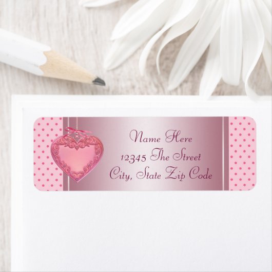 Roze hart etiket (Insitu)