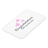 Roze hart felicitaties afstuderen aquarel magneet (Linkerzijde)