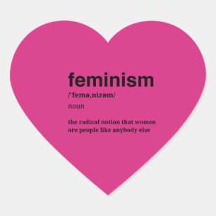 Roze Hart Feministische Sticker