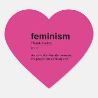 Roze Hart Feministische Sticker