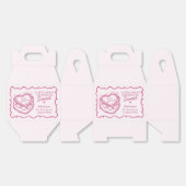 Roze Hart Flirterig Kersencake Galentine Feestje Bedankdoosjes (Ongevouwen)