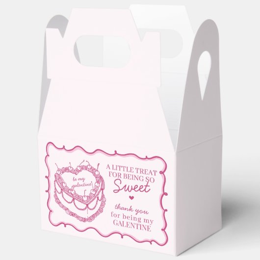 Roze Hart Flirterig Kersencake Galentine Feestje Bedankdoosjes (Open)