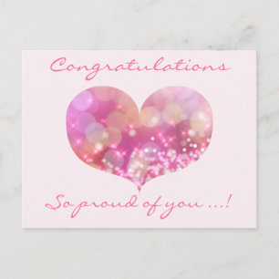 Roze Hart   Gefeliciteerd Afstuderen Briefkaart