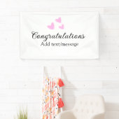 Roze hart gefeliciteerd afstuderen waterverf a spandoek (Insitu)