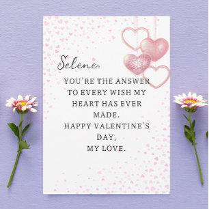 Roze Hart Gelukkige Valentijnskaart Kaart