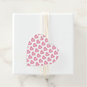 Roze Hart Gem Art Patroon Glam Diamond Love Bedankjes Labels