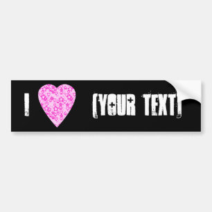 Roze hart. Geoctrooieerd ontwerp van het hart. Bumpersticker