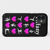 ROZE HART GEPERSONALISEERDE GYMNAST IPHONE CASE (Achterkant (horizontaal))