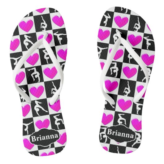  ROZE HART GEPERSONALISEERDE GYMNAST TEENSLIPPERS (Voetbed)