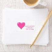 Roze Hart Gepersonaliseerde Mailing Labels (Insitu)