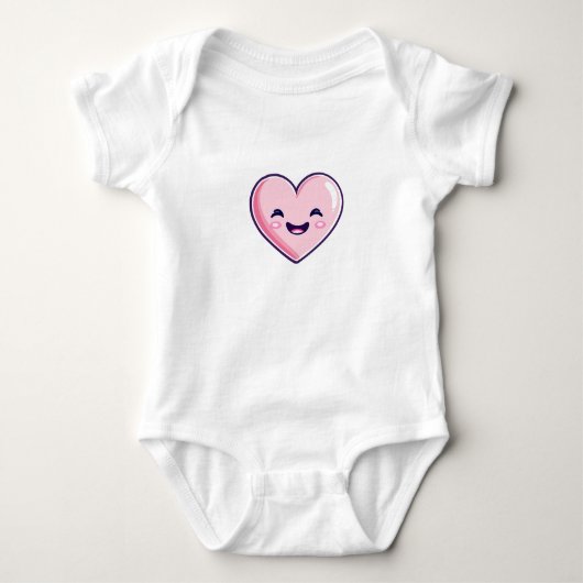 roze hart Glimlachen Romper (Voorkant)