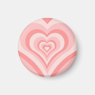 Roze Hart Gradiënt Patroon – Schattig Meisjesachti Magneet