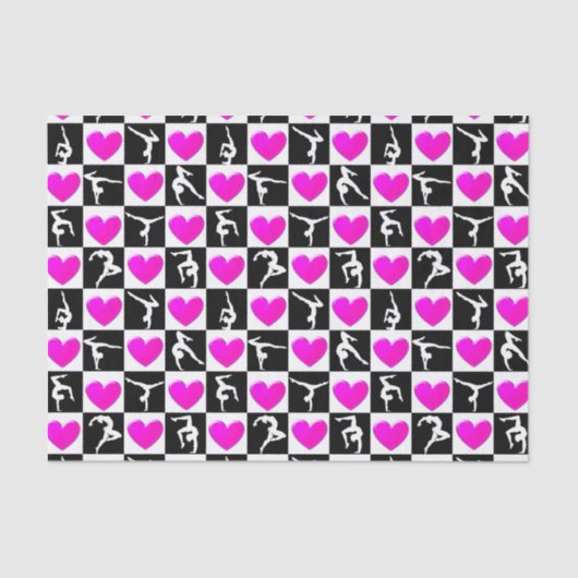 ROZE HART GYMNASTIEK ONTWERP TISSUEPAPIER (Voorkant)