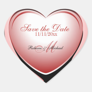 Roze Hart Hanger Save the Date Sticker