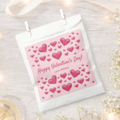 Roze hart Happy Valentijnsdag en aangepaste tekst Bedankzakje (Geknipt)