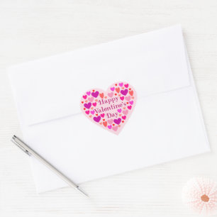 Roze hart Happy Valentines Day Sticker