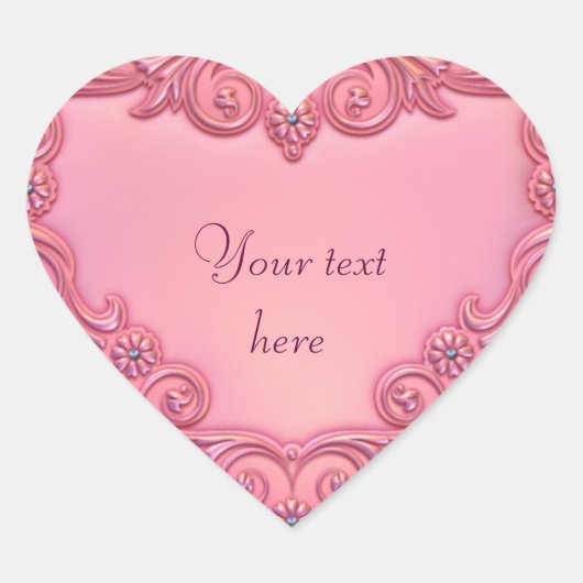 Roze hart hart sticker (Voorkant)
