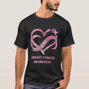 Roze Hart Hoop Liefde Geloof Borstkanker Bewustzij T-shirt