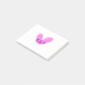 Roze hart huwelijks koppel naam letter monogram ro post-it® notes (Schuin)