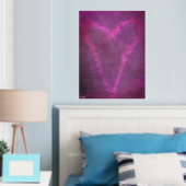 Roze Hart II Gouden of Zilveren Folie Print (Insitu (Slaapkamer))