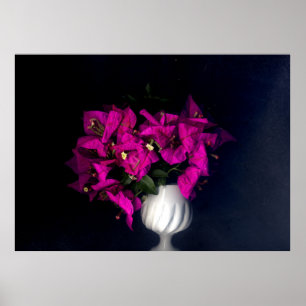 Roze hart in het zwart poster
