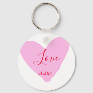 Roze hart liefde gelukkig Valentijnsdag tekst rood Sleutelhanger