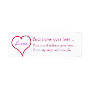 Roze Hart Liefde Retouradres Labels