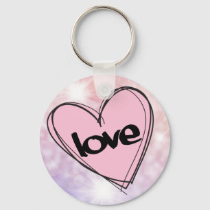 Roze hart/liefde (roze broeklichten) sleutelhanger