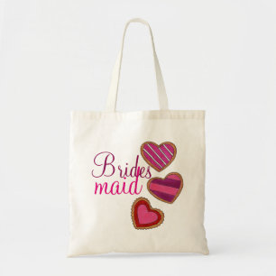 Roze Hart Liefde Trouwkoekjes Bruidsmeisje Gift Tote Bag