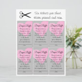 Roze Hart Luier Raffle Klein Meisje Baby shower Kaart (Staand voorkant)