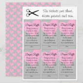 Roze Hart Luier Raffle Klein Meisje Baby shower Kaart (Voorkant / Achterkant)