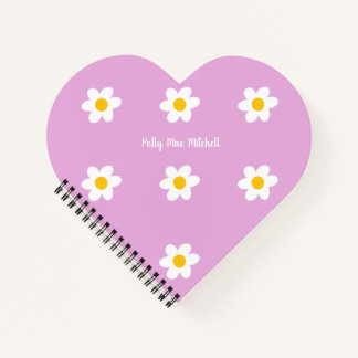 Roze Hart Madeliefje-ketting Spiraal Notebook Notitieboek