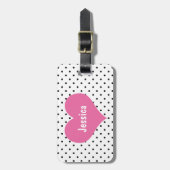 Roze hart - Meisjesadres - Bagagelabel (Voorkant verticaal)