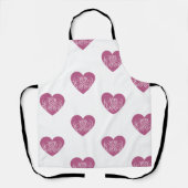 Roze hart met Filigree  Girly Design Schort (Voorkant)