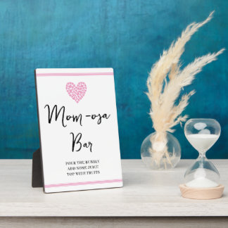 Roze Hart Mo-mo-sa-bar Baby Shower Fotoplaat