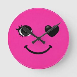 Roze Hart‑Oog Klok Wijzerplaat