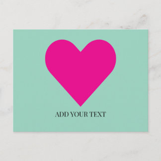 Roze Hart op Maat Gemaakte Postkaart Feestdagenkaart
