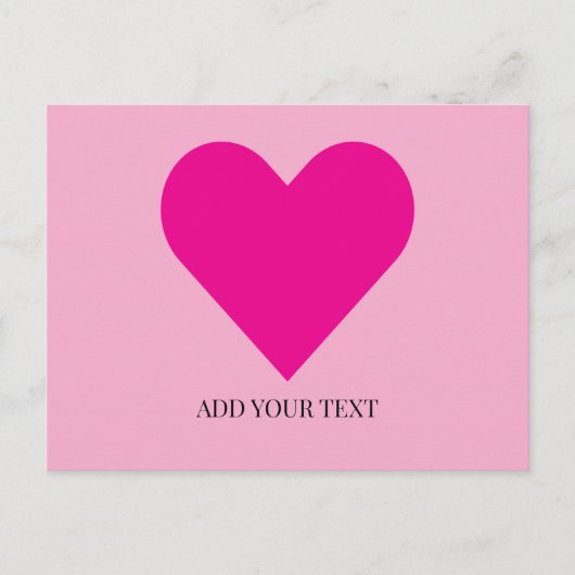 Roze Hart op Maat Gemaakte Postkaart Feestdagenkaart (Voorkant)