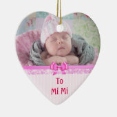 Roze Hart Ornamental Keepsakes voor MiMi Keramisch Ornament (Rechts)
