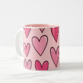 Roze Hart Overloop Mok | Roze (Voorkant links)