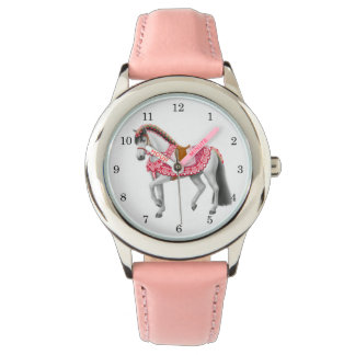 Roze Hart Paard Meisjes Horloge