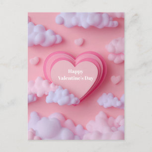 Roze Hart Papercut Valentijnsdagkaart  Briefkaart
